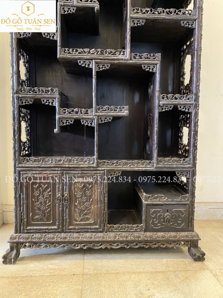 Hãy cùng đồ gỗ Tuân Sen xem hình ảnh tủ cổ xưa gỗ trắc 